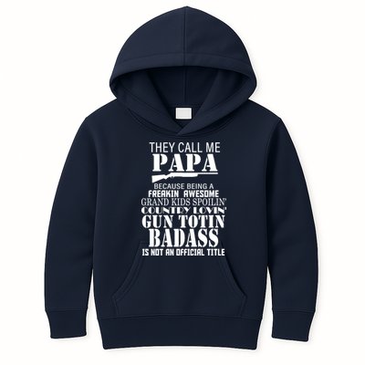 Call Me Badass Papa Spoiling Grandkids Kids Hoodie