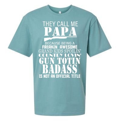 Call Me Badass Papa Spoiling Grandkids Sueded Cloud Jersey T-Shirt