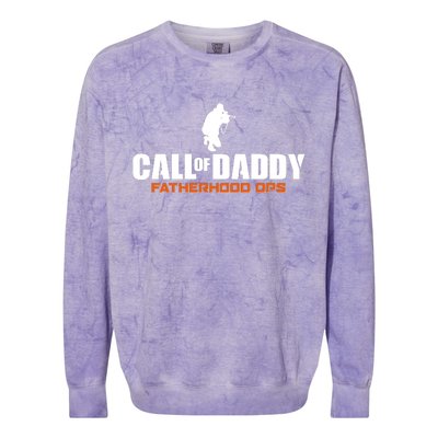 Call of Daddy Fatherhood OPS Gamer Dad Colorblast Crewneck Sweatshirt