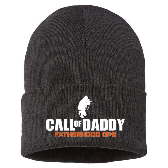 Call of Daddy Fatherhood OPS Gamer Dad Sustainable Knit Beanie