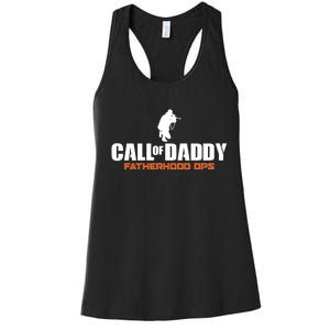 Call of Daddy Fatherhood OPS Gamer Dad Women's Racerback Tank