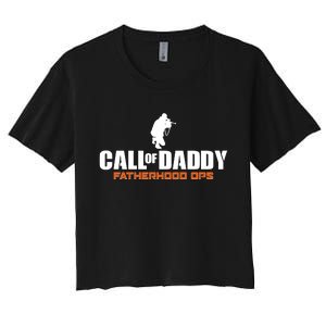 Call of Daddy Fatherhood OPS Gamer Dad Women's Crop Top Tee