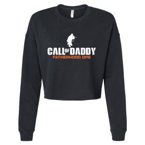 Call of Daddy Fatherhood OPS Gamer Dad Cropped Pullover Crew