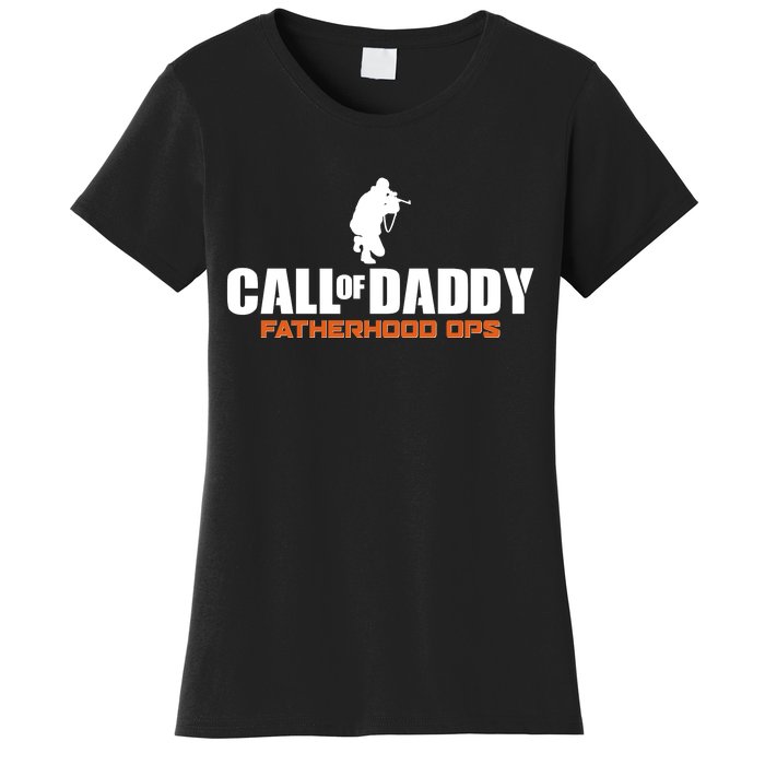 Call of Daddy Fatherhood OPS Gamer Dad Women's T-Shirt