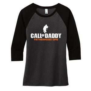 Call of Daddy Fatherhood OPS Gamer Dad Women's Tri-Blend 3/4-Sleeve Raglan Shirt