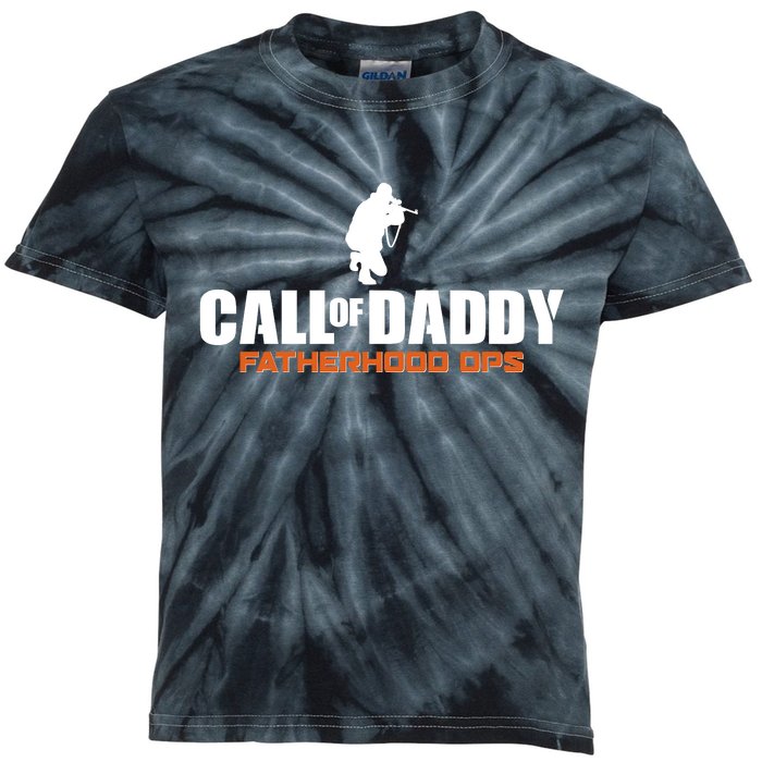 Call of Daddy Fatherhood OPS Gamer Dad Kids Tie-Dye T-Shirt