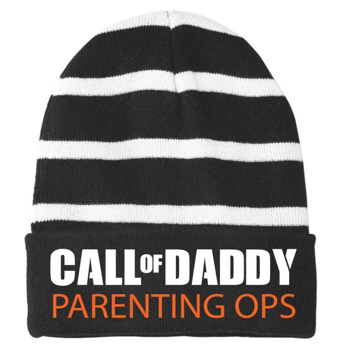 Call of Daddy Parenting Ops Striped Beanie with Solid Band