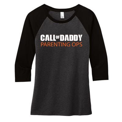 Call of Daddy Parenting Ops Women's Tri-Blend 3/4-Sleeve Raglan Shirt