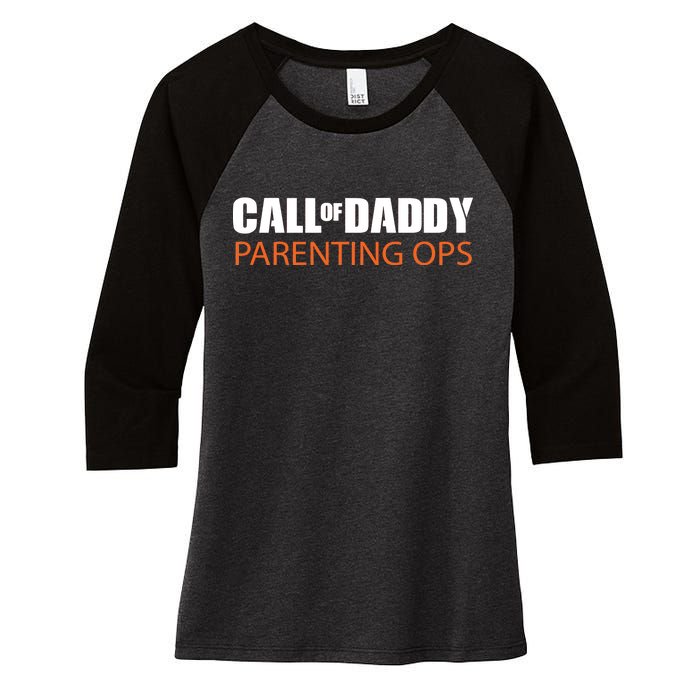 Call of Daddy Parenting Ops Women's Tri-Blend 3/4-Sleeve Raglan Shirt