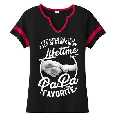 Called Many Names But PaPa Is My Favorite Ladies Halftime Notch Neck Tee