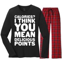 Calories? I Think You Mean Delicious Points Women's Long Sleeve Flannel Pajama Set 