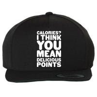 Calories? I Think You Mean Delicious Points Wool Snapback Cap
