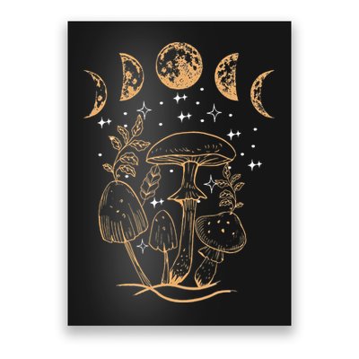 Cottagecore Aesthetic Mycology Mushrooms Moon Foraging Poster