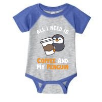 Coffee And My Penguin Sea Bird King Emperor Penguin Gift Infant Baby Jersey Bodysuit