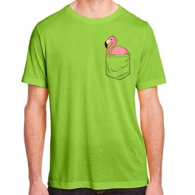 Cute Adorable Mini Flamingo in Pocket Adult ChromaSoft Performance T-Shirt