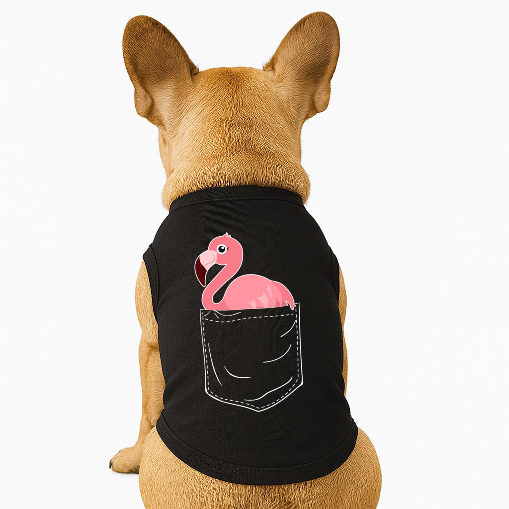 Cute Adorable Mini Flamingo in Pocket Doggie Tank