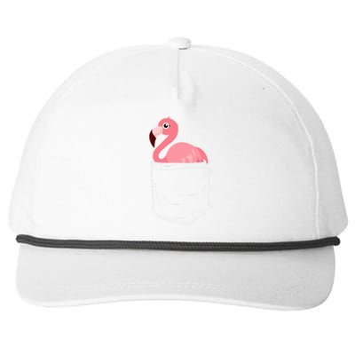 Cute Adorable Mini Flamingo in Pocket Snapback Five-Panel Rope Hat