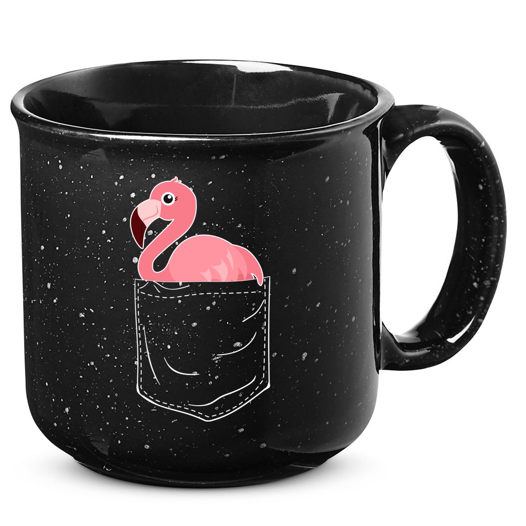 Cute Adorable Mini Flamingo in Pocket 15oz Campfire Ceramic Mug
