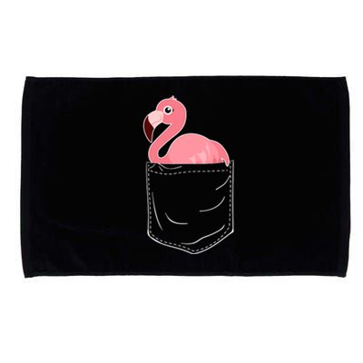 Cute Adorable Mini Flamingo in Pocket Microfiber Hand Towel