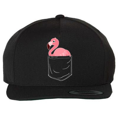 Cute Adorable Mini Flamingo in Pocket Wool Snapback Cap