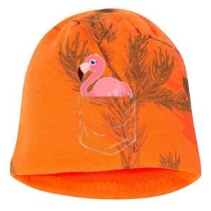 Cute Adorable Mini Flamingo in Pocket Kati - Camo Knit Beanie