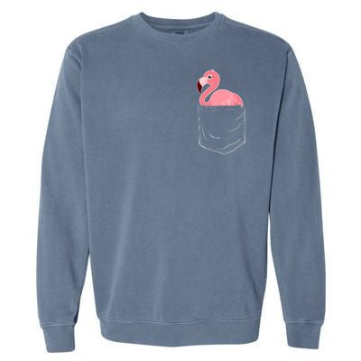 Cute Adorable Mini Flamingo in Pocket Garment-Dyed Sweatshirt