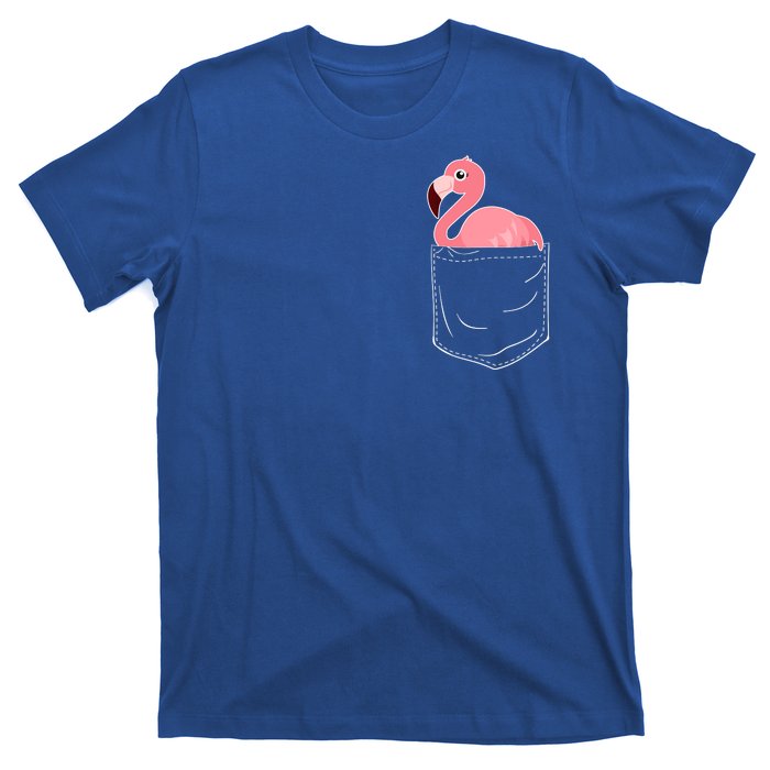 Cute Adorable Mini Flamingo in Pocket T-Shirt