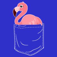 Cute Adorable Mini Flamingo in Pocket T-Shirt