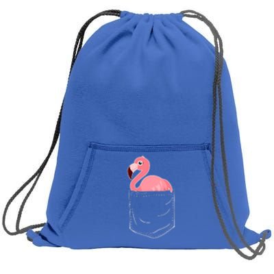 Cute Adorable Mini Flamingo in Pocket Sweatshirt Cinch Pack Bag