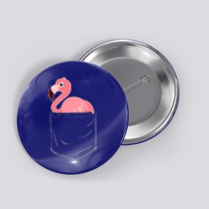 Cute Adorable Mini Flamingo in Pocket Button