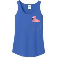 Cute Adorable Mini Flamingo in Pocket Ladies Essential Tank