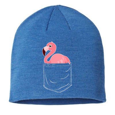 Cute Adorable Mini Flamingo in Pocket Sustainable Beanie