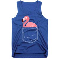 Cute Adorable Mini Flamingo in Pocket Tank Top