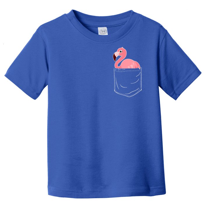 Cute Adorable Mini Flamingo in Pocket Toddler T-Shirt