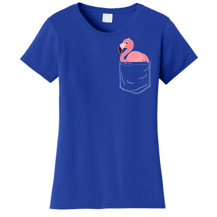 Cute Adorable Mini Flamingo in Pocket Women's T-Shirt