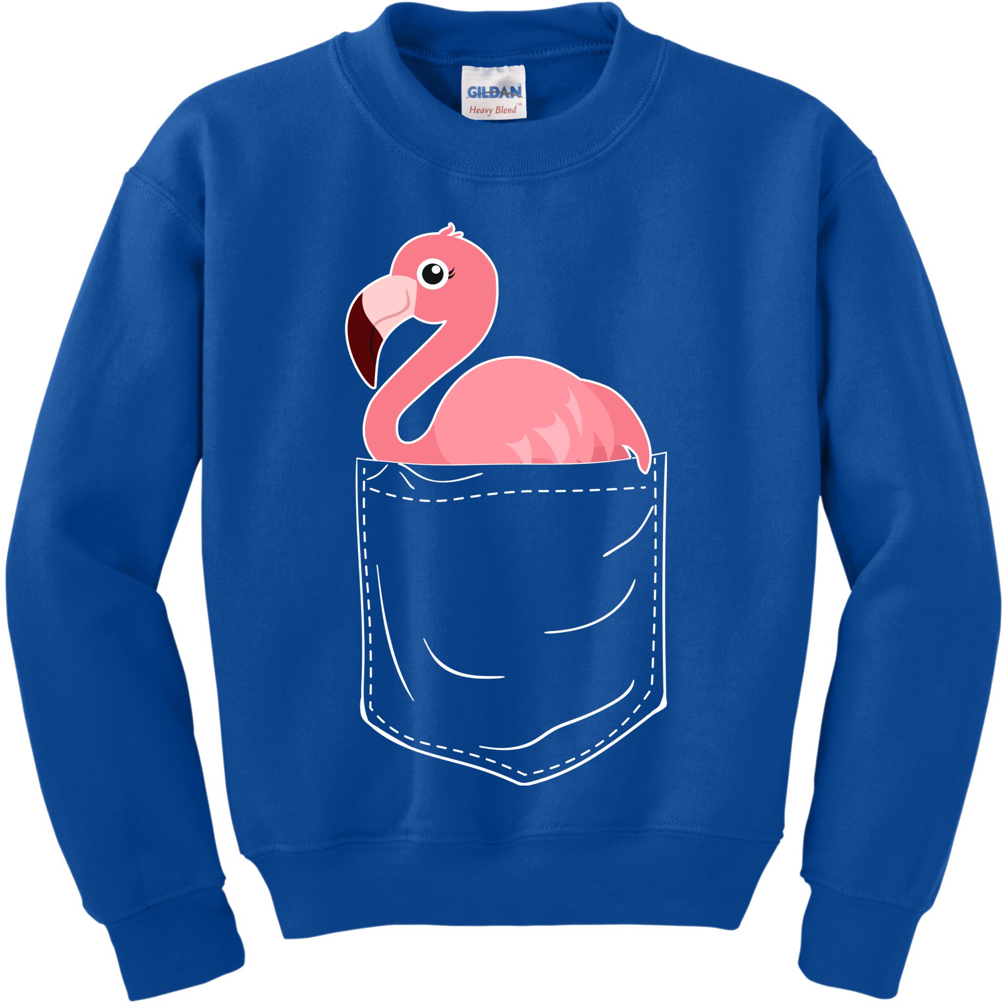 Cute Adorable Mini Flamingo in Pocket Kids Sweatshirt