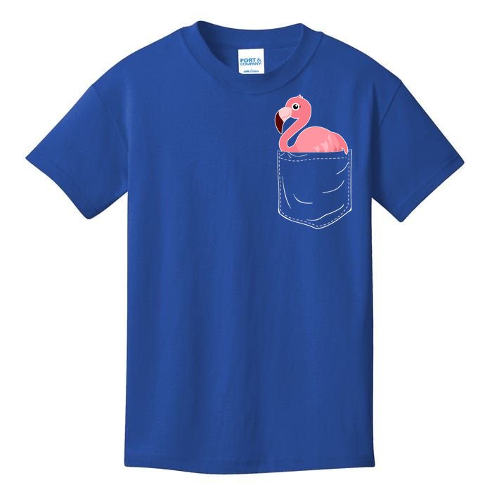 Cute Adorable Mini Flamingo in Pocket Kids T-Shirt