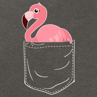 Cute Adorable Mini Flamingo in Pocket Cotton Canvas Backpack