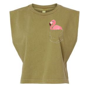 Cute Adorable Mini Flamingo in Pocket Garment-Dyed Women's Muscle Tee