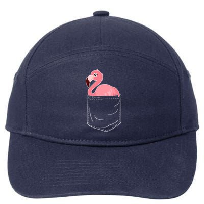 Cute Adorable Mini Flamingo in Pocket 7-Panel Snapback Hat