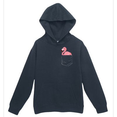 Cute Adorable Mini Flamingo in Pocket Urban Pullover Hoodie