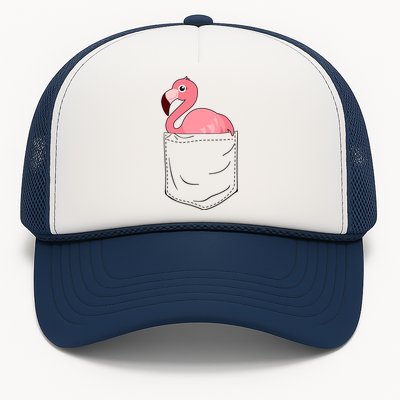 Cute Adorable Mini Flamingo in Pocket Trucker Hat