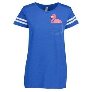 Cute Adorable Mini Flamingo in Pocket Enza Ladies Jersey Football T-Shirt