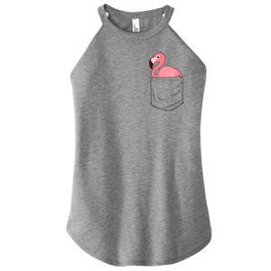 Cute Adorable Mini Flamingo in Pocket Women's Perfect Tri Rocker Tank