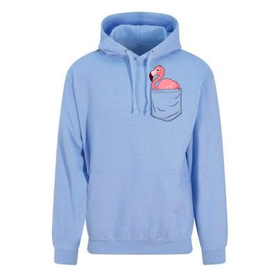 Cute Adorable Mini Flamingo in Pocket Unisex Surf Hoodie