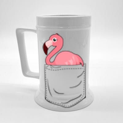 Cute Adorable Mini Flamingo in Pocket Beer Stein