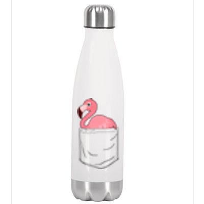 Cute Adorable Mini Flamingo in Pocket Stainless Steel Insulated Water Bottle