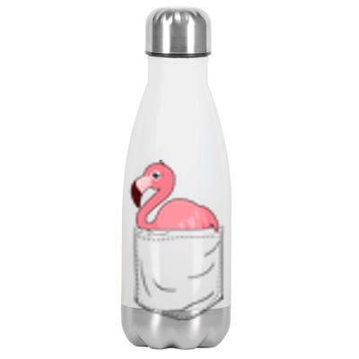 Cute Adorable Mini Flamingo in Pocket Stainless Steel Insulated Water Bottle