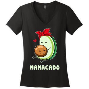 Cute Avocado Mamacado Tee Avocado Mama Avocado Mom Women's V-Neck T-Shirt