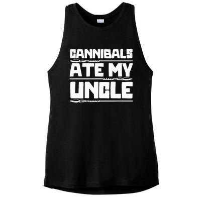 Cannibals Ate My Uncle Joe Biden Political Satire Trump 2024 Ladies PosiCharge Tri-Blend Wicking Tank